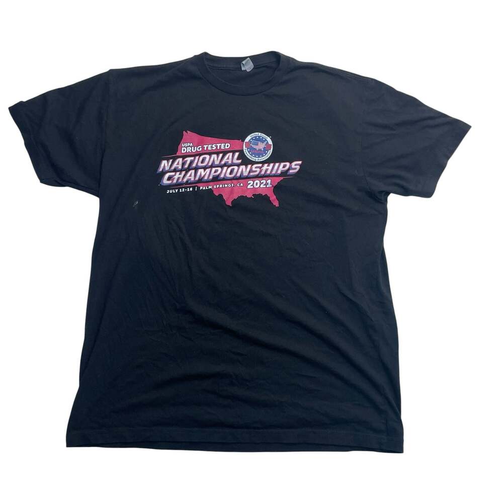 USPA Drug Tested National Championships 2021 Graphic T-Shirt XL Black